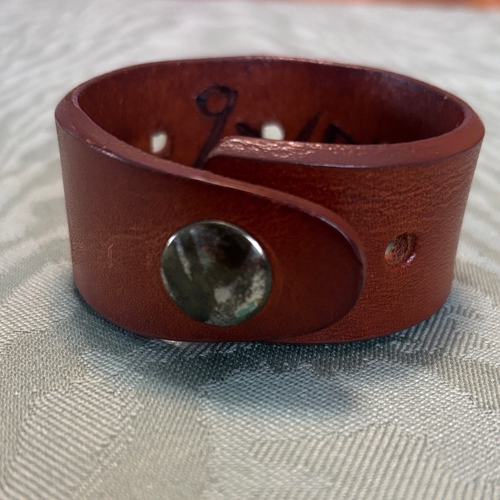 Elegant Brown Leather handmade Cuff.